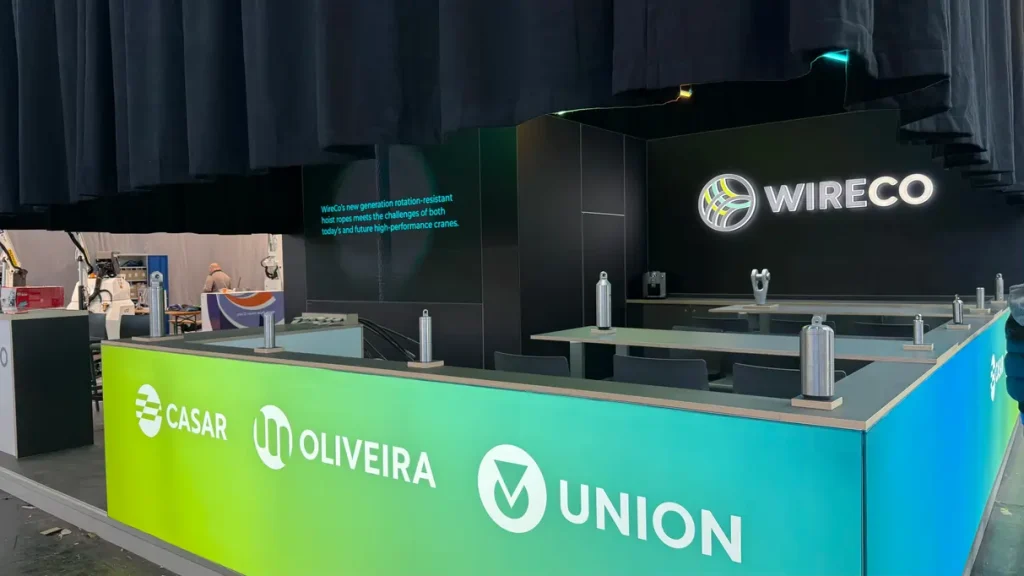 WireCo-Messestand mit Marken CASAR, Oliveira und Union auf der Bauma.